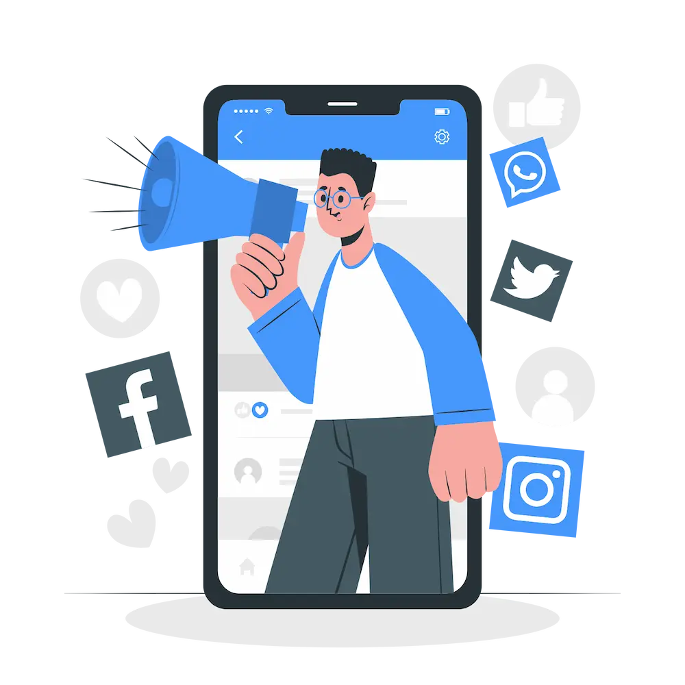 Zakriya Tech contact page illustration featuring web design, SEO, website audit and digital growth
